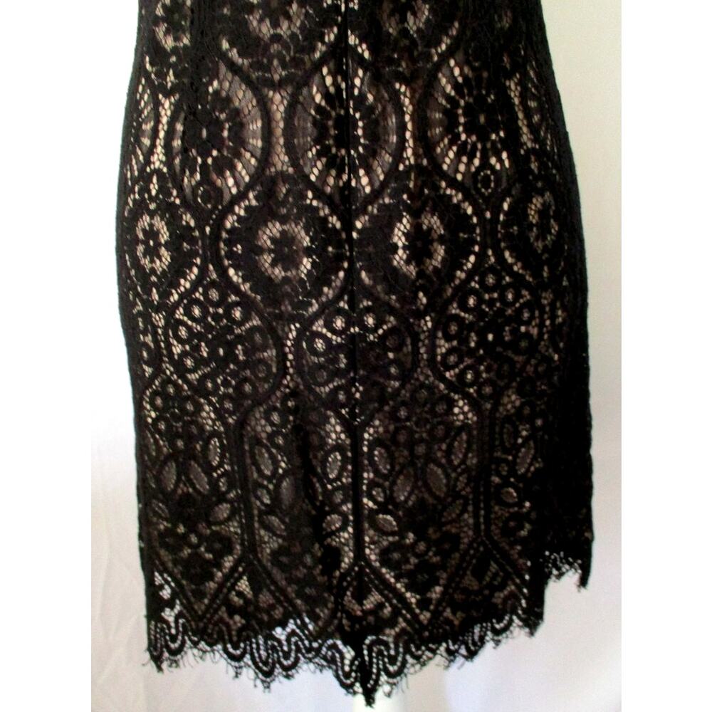 Loft Women's Petite Black Lace Sleeveless Lined Zip Back Dress Size 4P - Picture 7 of 9
